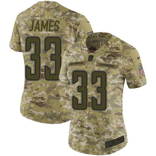 Women's Nike Los Angeles Chargers #33 Derwin James Camo Stitched NFL Limited 2018 Salute to Service Jersey