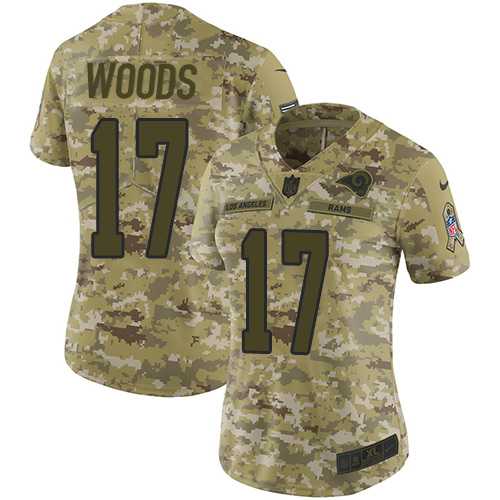 Women's Nike Los Angeles Rams #17 Robert Woods Camo Stitched NFL Limited 2018 Salute to Service Jersey