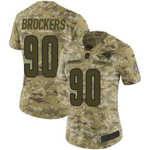 Women's Nike Los Angeles Rams #90 Michael Brockers Camo Stitched NFL Limited 2018 Salute to Service Jersey