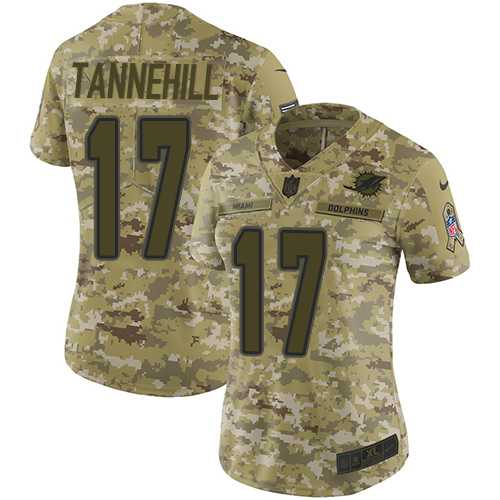 Women's Nike Miami Dolphins #17 Ryan Tannehill Camo Stitched NFL Limited 2018 Salute to Service Jersey