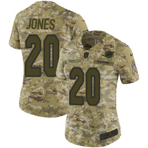 Women's Nike Miami Dolphins #20 Reshad Jones Camo Stitched NFL Limited 2018 Salute to Service Jersey