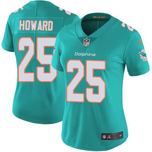 Women's Nike Miami Dolphins #25 Xavien Howard Aqua Green Team Color Stitched NFL Vapor Untouchable Limited Jersey