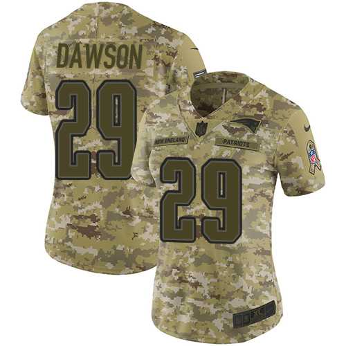 Women's Nike New England Patriots #29 Duke Dawson Camo Stitched NFL Limited 2018 Salute to Service Jersey