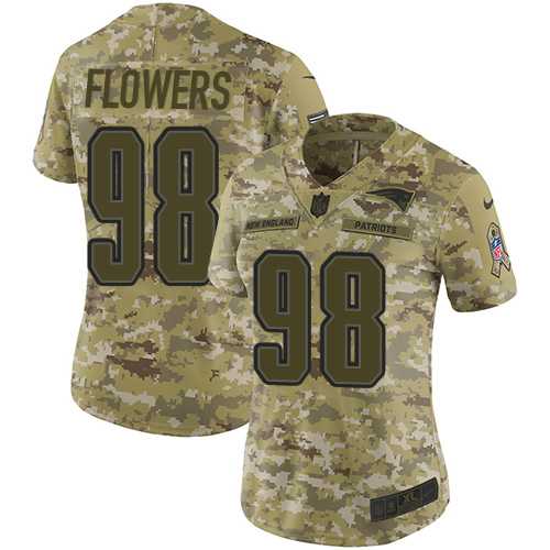 Women's Nike New England Patriots #98 Trey Flowers Camo Stitched NFL Limited 2018 Salute to Service Jersey