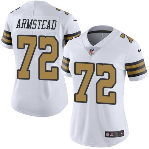 Women's Nike New Orleans Saints #72 Terron Armstead White Stitched NFL Limited Rush Jersey