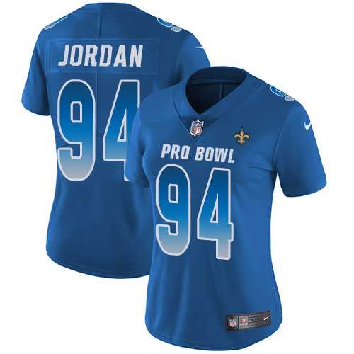 Women's Nike New Orleans Saints #94 Cameron Jordan Royal Stitched NFL Limited NFC 2019 Pro Bowl Jersey