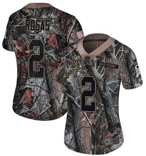 Women's Nike New York Giants #2 Aldrick Rosas Camo Stitched NFL Limited Rush Realtree Jersey