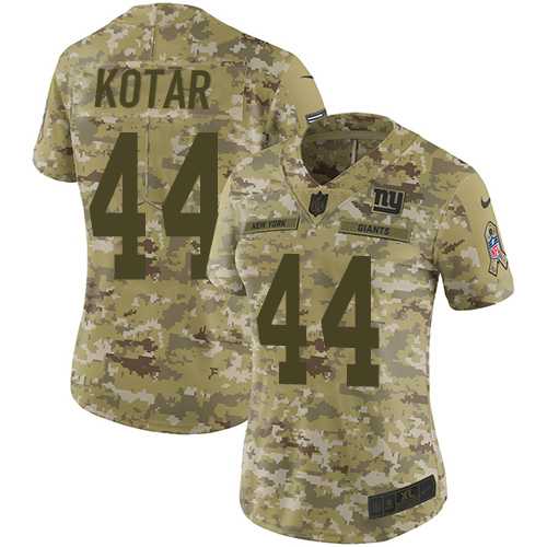 Women's Nike New York Giants #44 Doug Kotar Camo Stitched NFL Limited 2018 Salute to Service Jersey
