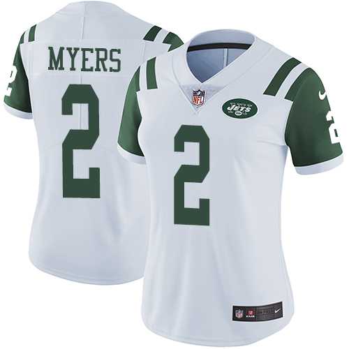 Women's Nike New York Jets #2 Jason Myers White Stitched NFL Vapor Untouchable Limited Jersey