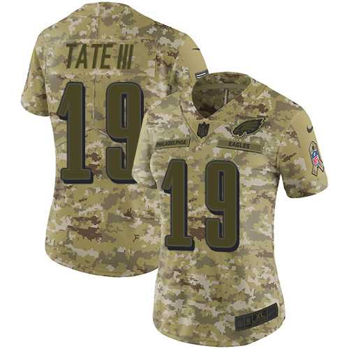 Women's Nike Philadelphia Eagles #19 Golden Tate III Camo Stitched NFL Limited 2018 Salute to Service Jersey