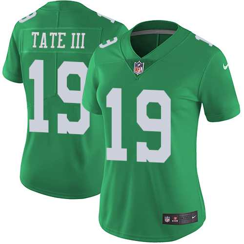 Women's Nike Philadelphia Eagles #19 Golden Tate III Green Stitched NFL Limited Rush Jersey