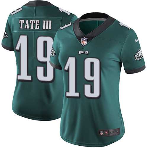 Women's Nike Philadelphia Eagles #19 Golden Tate III Midnight Green Team Color Stitched NFL Vapor Untouchable Limited Jersey