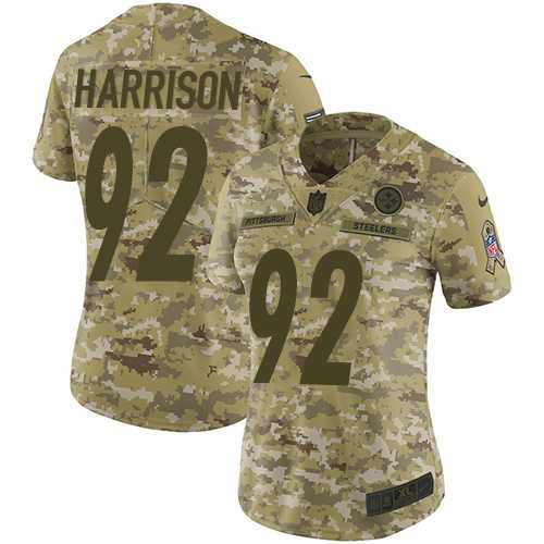 Women's Nike Pittsburgh Steelers #92 James Harrison Camo Stitched NFL Limited 2018 Salute to Service Jersey
