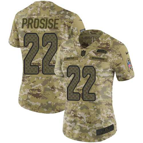 Women's Nike Seattle Seahawks #22 C. J. Prosise Camo Stitched NFL Limited 2018 Salute to Service Jersey