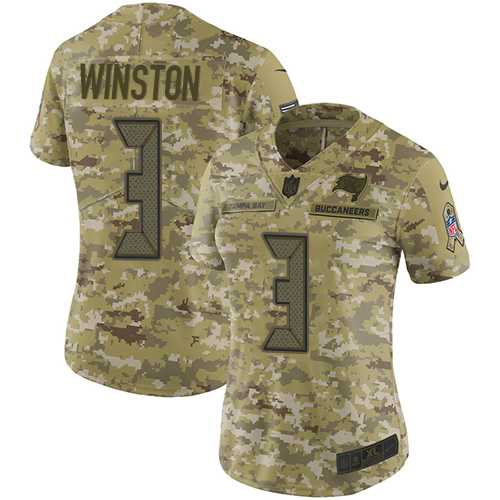 Women's Nike Tampa Bay Buccaneers #3 Jameis Winston Camo Stitched NFL Limited 2018 Salute to Service Jersey