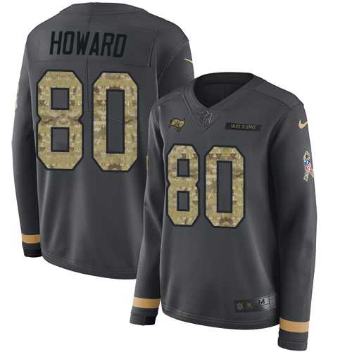 Women's Nike Tampa Bay Buccaneers #80 O. J. Howard Anthracite Salute to Service Stitched NFL Limited Therma Long Sleeve Jersey