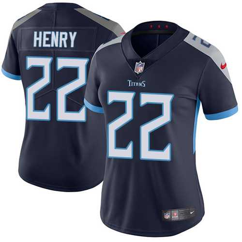 Women's Nike Tennessee Titans #22 Derrick Henry Navy Blue Team Color Stitched NFL Vapor Untouchable Limited Jersey