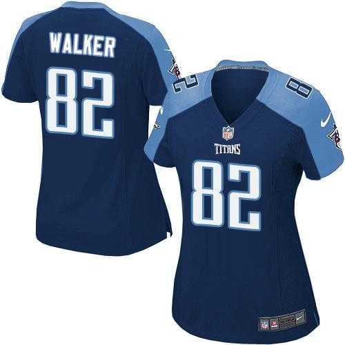 Women's Nike Tennessee Titans #82 Delanie Walker Navy Blue Team Color Stitched NFL Elite Jersey