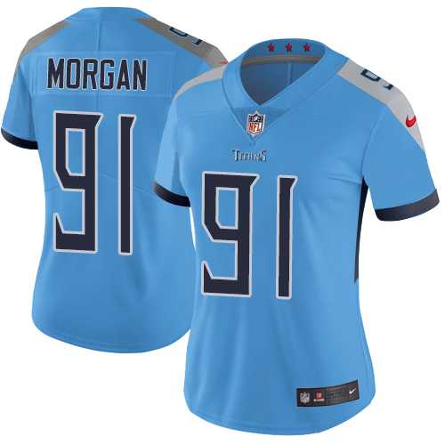 Women's Nike Tennessee Titans #91 Derrick Morgan Light Blue Alternate Stitched NFL Vapor Untouchable Limited Jersey