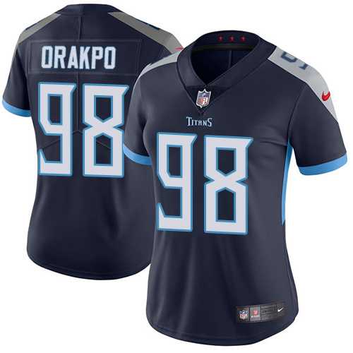 Women's Nike Tennessee Titans #98 Brian Orakpo Navy Blue Team Color Stitched NFL Vapor Untouchable Limited Jersey