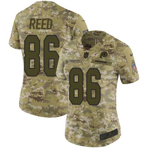 Women's Nike Washington Redskins #86 Jordan Reed Camo Stitched NFL Limited 2018 Salute to Service Jersey