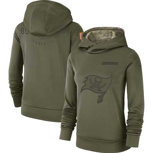Women's Tampa Bay Buccaneers Nike Olive Salute to Service Sideline Therma Performance Pullover Hoodie
