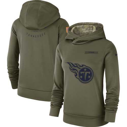 Women's Tennessee Titans Nike Olive Salute to Service Sideline Therma Performance Pullover Hoodie