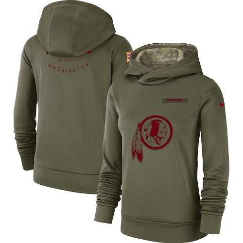 Women's Washington Redskins Nike Olive Salute to Service Sideline Therma Performance Pullover Hoodie