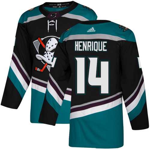 Youth Adidas Anaheim Ducks #14 Adam Henrique Black Teal Alternate Authentic Stitched NHL Jersey