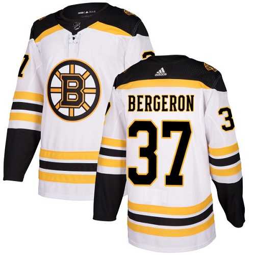 Youth Adidas Boston Bruins #37 Patrice Bergeron White Road Authentic Stitched NHL Jersey