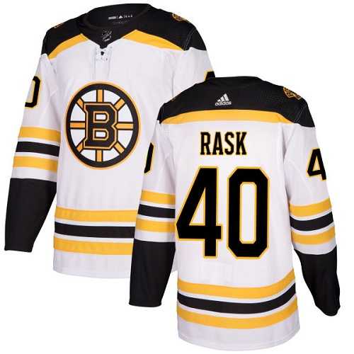 Youth Adidas Boston Bruins #40 Tuukka Rask White Road Authentic Stitched NHL Jersey