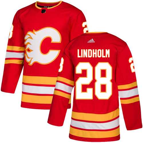 Youth Adidas Calgary Flames #28 Elias Lindholm Red Alternate Authentic Stitched NHL Jersey