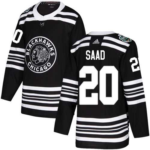 Youth Adidas Chicago Blackhawks #20 Brandon Saad Black Authentic 2019 Winter Classic Stitched NHL Jersey