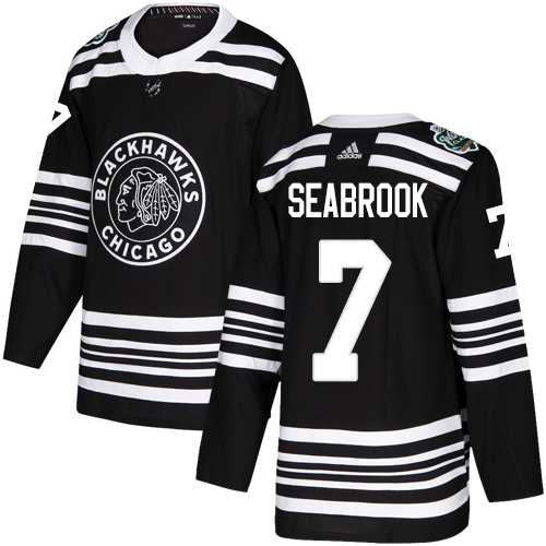 Youth Adidas Chicago Blackhawks #7 Brent Seabrook Black Authentic 2019 Winter Classic Stitched NHL Jersey