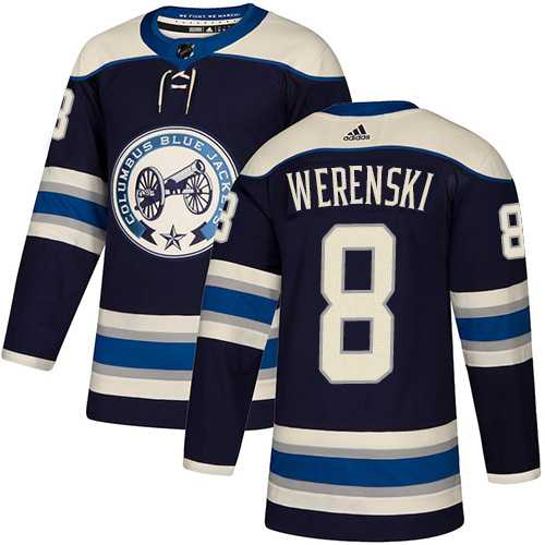 Youth Adidas Columbus Blue Jackets #8 Zach Werenski Navy Alternate Authentic Stitched NHL Jersey
