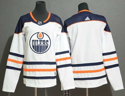 Youth Adidas Edmonton Oilers Blank White Road Authentic Stitched NHL Jersey