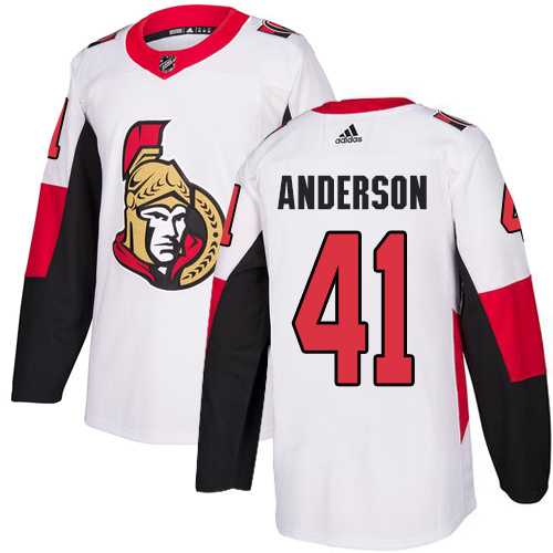 Youth Adidas Ottawa Senators #41 Craig Anderson White Road Authentic Stitched NHL Jersey