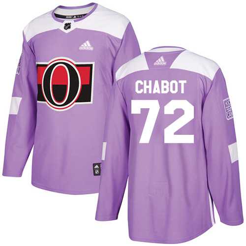 Youth Adidas Ottawa Senators #72 Thomas Chabot Purple Authentic Fights Cancer Stitched NHL Jersey