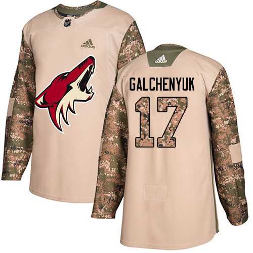 Youth Adidas Phoenix Coyotes #17 Alex Galchenyuk Camo Authentic 2017 Veterans Day Stitched NHL Jersey