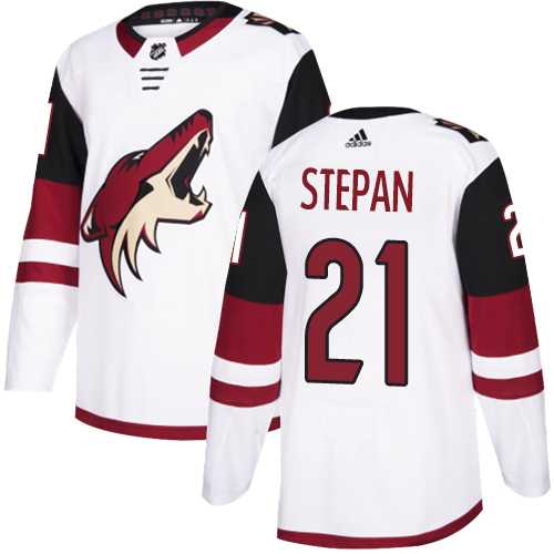 Youth Adidas Phoenix Coyotes #21 Derek Stepan White Road Authentic Stitched NHL Jersey