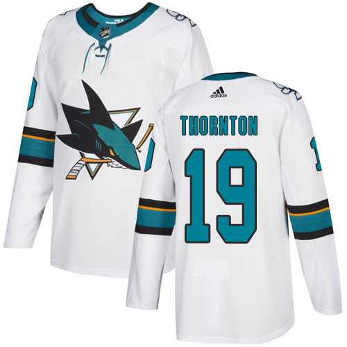 Youth Adidas San Jose Sharks #19 Joe Thornton White Road Authentic Stitched NHL Jersey