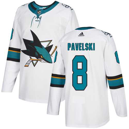Youth Adidas San Jose Sharks #8 Joe Pavelski White Road Authentic Stitched NHL Jersey