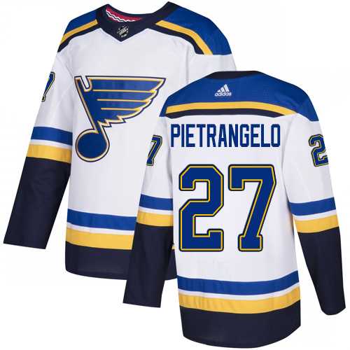 Youth Adidas St. Louis Blues #27 Alex Pietrangelo White Road Authentic Stitched NHL Jersey