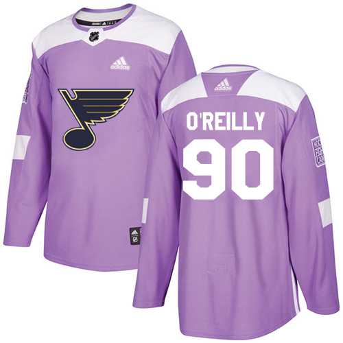Youth Adidas St. Louis Blues #90 Ryan O'Reilly Purple Authentic Fights Cancer Stitched NHL Jersey