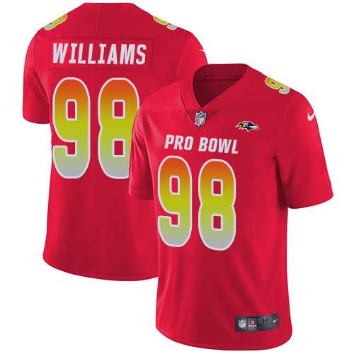 Youth Nike Baltimore Ravens #98 Brandon Williams Red Stitched NFL Limited AFC 2019 Pro Bowl Jersey