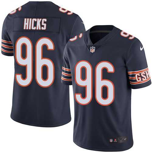 Youth Nike Chicago Bears #96 Akiem Hicks Navy Blue Team Color Stitched NFL Vapor Untouchable Limited Jersey