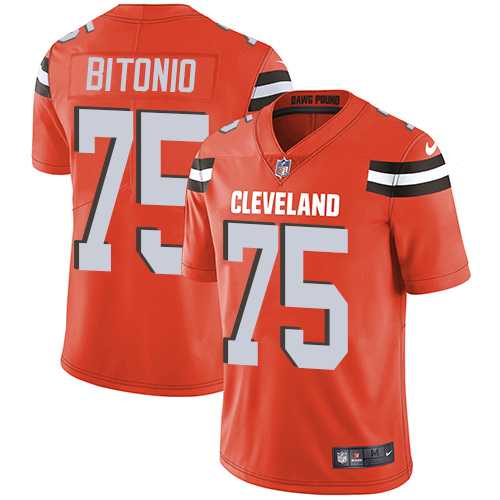 Youth Nike Cleveland Browns #75 Joel Bitonio Orange Alternate Stitched NFL Vapor Untouchable Limited Jersey