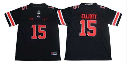 Youth Ohio State Buckeyes #15 Ezekiel Elliott Blackout Limited Stitched NCAA Jersey