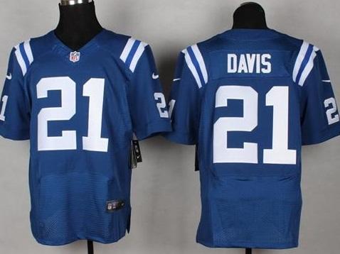 Nike Indianapolis Colts #21 Vontae Davis Royal Blue Elite NFL Jersey