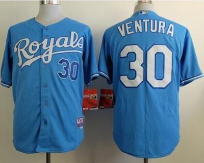 Kansas City Royals 30 Yordano Ventura Blue MLB Jerseys